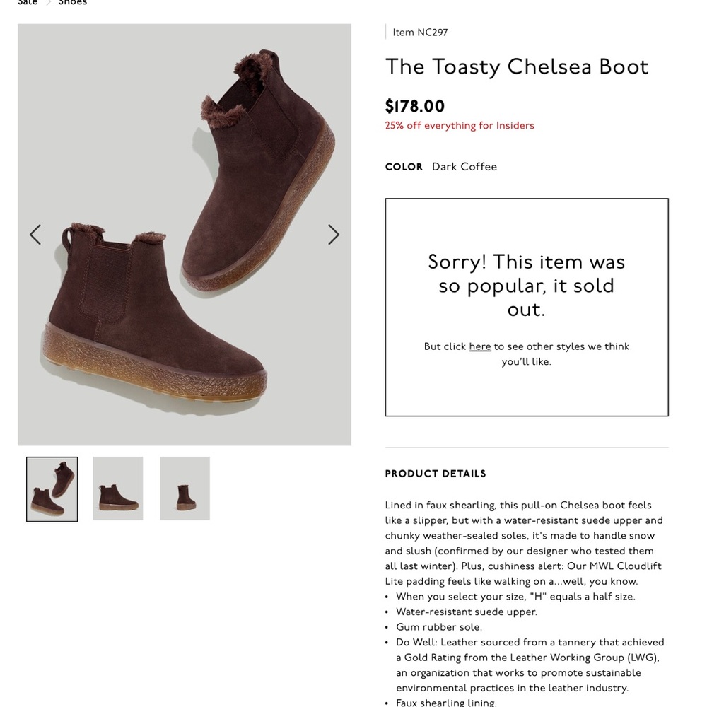 MADEWELL The Toasty Chelsea Boot! - Picture 4 of 12